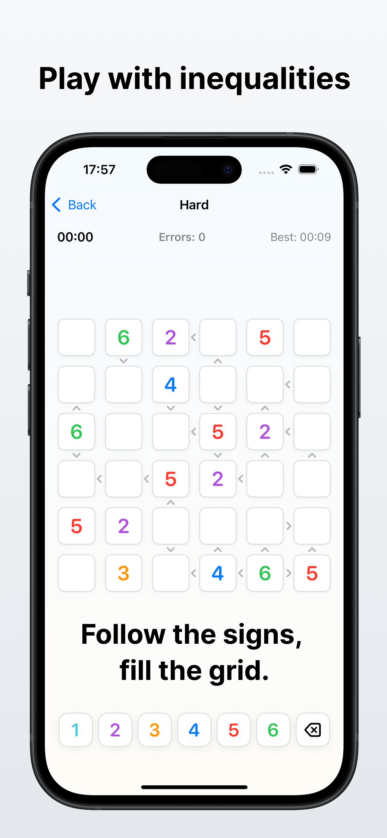 Futoshiki gameplay screenshot